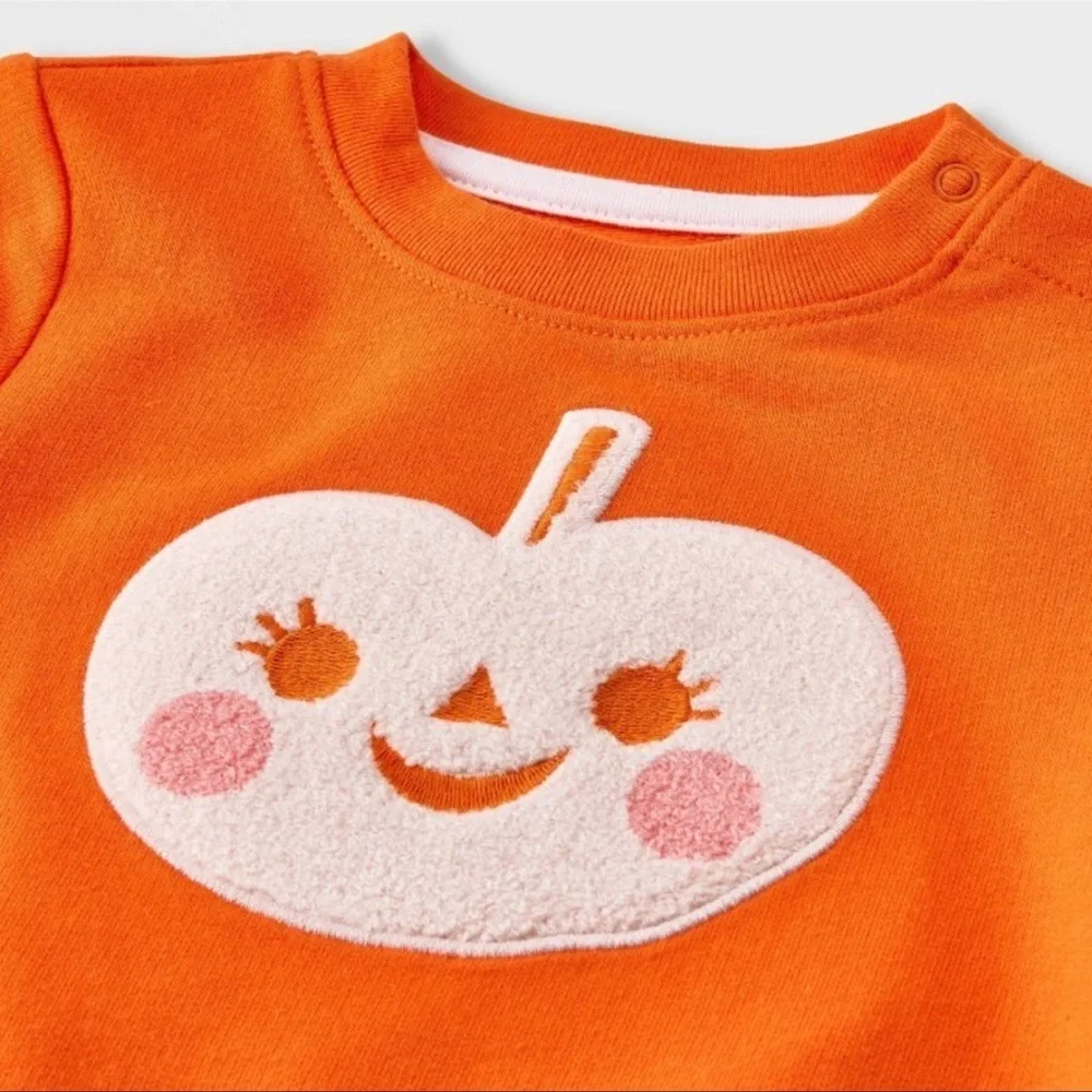 CAT & JACK 2 PC PUMPKIN GRAPHIC PANTS SET - SIZE 3-6 MONTHS (NEW WITH TAGS) A10